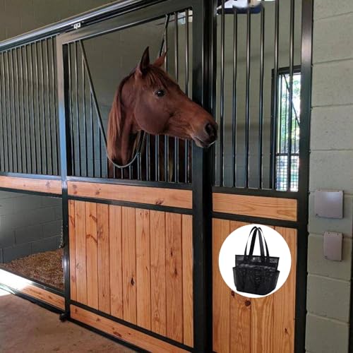 QUWHIZ 1Pcs Horse Grooming Bag Durable Horse Tool Bag with Pet Grooming Organizer for Horses, Dogs, and Other Pets (Black) - Thumbnail 7