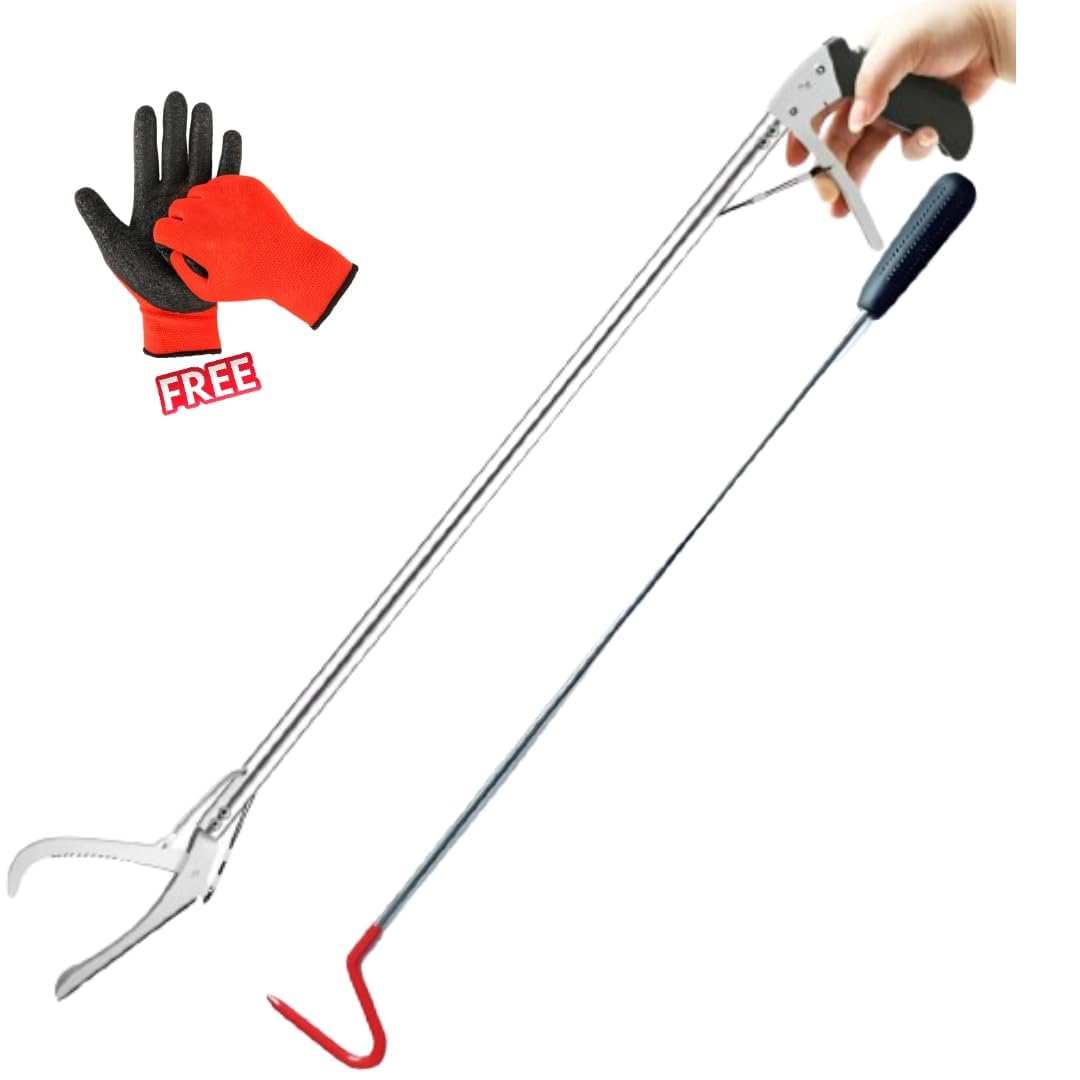 Combo Picker Tool Hook Stainless Handle with Rubber Coating Fixed Length Body for Garbage Lifting Catching Handling Grabber Separate Small Objects (B0D2NGC8WL) Amazon Price History, Amazon Price Tracker