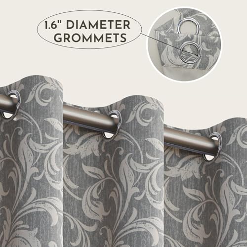 Image of 80% Blackout Curtains for Bedroom, Grey Window Drapes 54 Inch Length for Living Room, Thermal Insulated Grommet Curtains, 2 Panels
