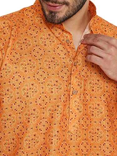 Image of Maharaja Traditional Printed Linen Kurta Pyjama Set for Men