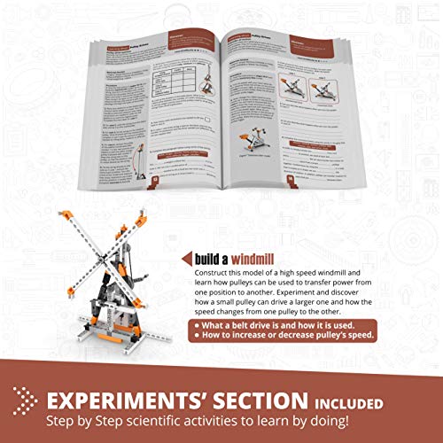 Engino Discovering STEM Mechanics Pulley Drives | 8 Working Models | Illustrated Instruction Manual | Theory & Facts | Experimental Activities | STEM Construction Kit - Thumbnail 4