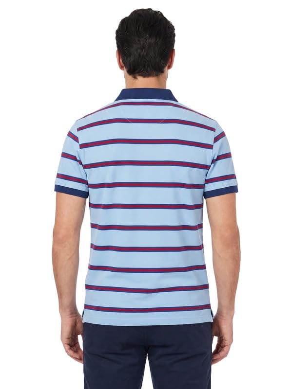 Image of AMERICAN CREW CottonPoly Striped Polo T-Shirt for Men (AC702)