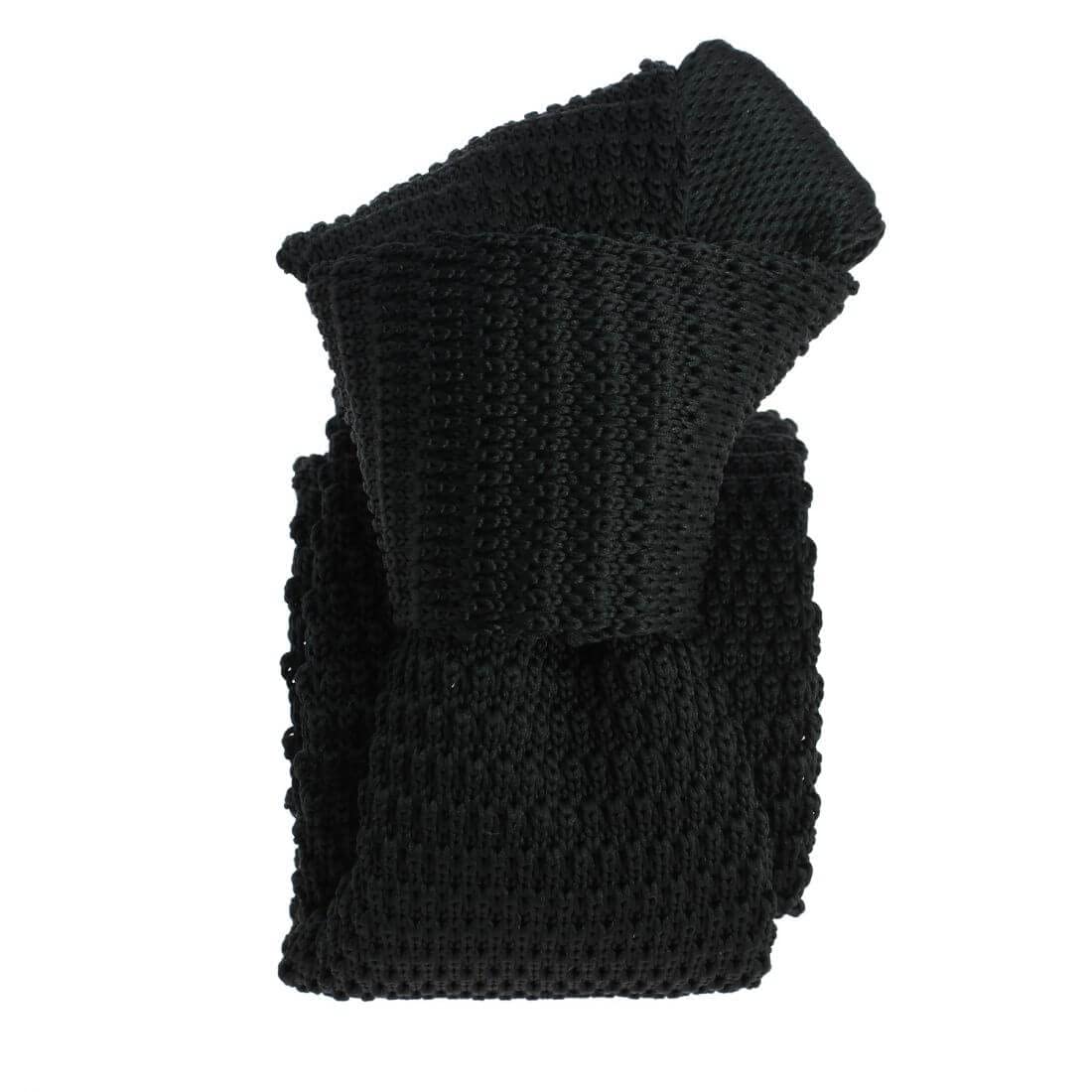 Clj Charles Le Jeune. ARCOBALENO Knitted Tie Microfibre Black Charcoal, Plain., Noir, One size