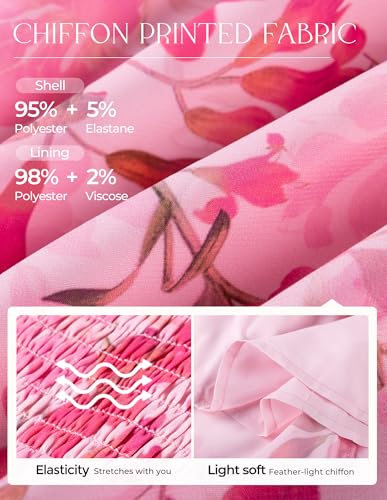 Image of GRACE KARIN Women's Summer Floral Maxi Dress 2026 Ruffle Sleeve Smocked Sundress Flowy Wedding Guest Long Dresses with Pocket
