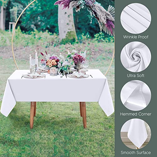 Utopia Kitchen Square Table Cloth 2 Pack [54X54 Inches, White] Tablecloth Machine Washable Fabric Polyester Table Cover For Dining, Buffet Parties, Picnic, Events, Weddings And Restaurants #TOP7