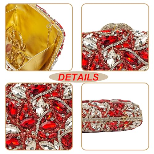 Image of Colorful Crystal Clutch Box Handbag Women Sparkling Evening Bags for Wedding Party Prom Purse