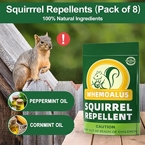 Daliyrepal Squirrel Repellent Outdoor,Chipmunk Repellent Outdoor,Mint Squirrel Deterrent For Attic,Squirrels Repellent For Garden,Keep Squirrel Away For Plants,Safe Around Kid & Pets 8 Pouches/Bag #TOP2