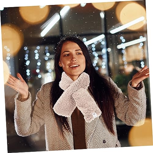 KESYOO Winter Plush Lamb Fleece Scarf for Women Cute Cozy Rectangle Wrap Soft and Warm Neck Warmer Ideal for Cold Weather and Outdoor Activities3