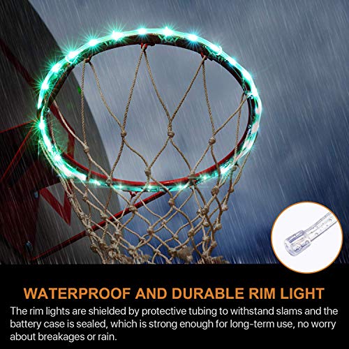Waybelive Led Basketball Hoop Lights, Remote Control Basketball Rim Led Light, 16 Color Change By Yourself, Waterproof，Super Bright To Play At Night Outdoors,Good Gift For Kids #TOP3