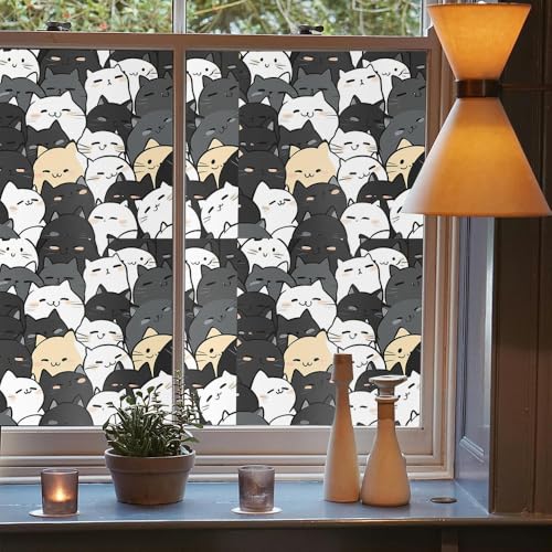 Vinilo decorativo para ventana mascotas blanco y negro 40x300cm miniatura 3