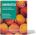DAVIDsTEA Just Peachy – Thé à base de plantes sans caféine avec pêche réelle – 12 Nombre – Douce, fruitée & Mélange de thé de pêche rafraîchissant parfait pour le thé glacé, l'été sirotant ou les moments agréables