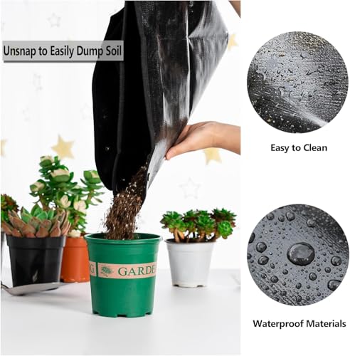 Image of 100x100 cm Gardening Mat for Plant Transplanting and Mess Control Thickened Waterproof Potting Tray Succulent Potting Mat Portable Gardening Mat Plant Gifts for Women Men 39.5x39.5 inch Black