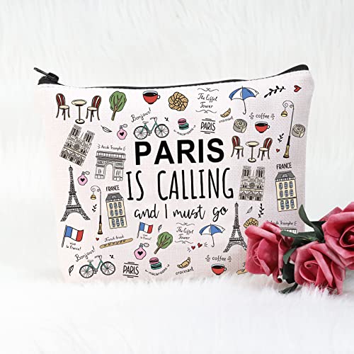 Paris Themed Gifts Paris is Calling and I Must Go Cosmetic Bag Paris Lover Gift (Paris is Calling UK) - Image 4
