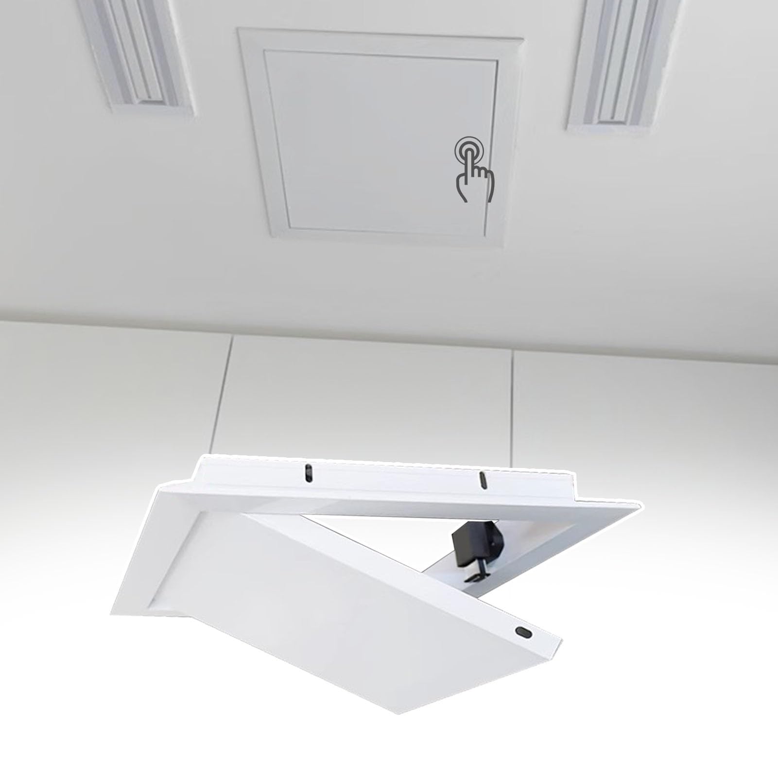 Trampilla Pladur Panel de Acceso Para Techo con Apertura Por Clic, Pequeño Panel de Acceso para Trampilla de Revisión de Fontanería, Tapa de Acceso a Servicios con Marco de Aluminio(White,25x25cm(9.8x