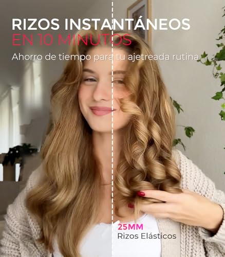 TYMO CURLPRO Rizador de Pelo Automático - Portátil Moldeador Tenacilla de Pelo Automatico de 25 mm, 160-210℃, Rizos Grandes Fácilmente, Plancha Pinzas Rizadora Cerámica, Antiquemaduras, Gris Metálico - imagen 3