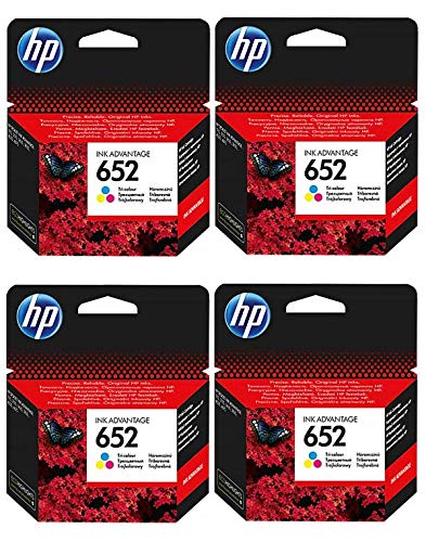 GroßhandelPL F6V24AE HP 652 HP652 - Cartuchos de tinta para HP Deskjet Ink Advantage 1115-4 (4 unidades), color aprox. 4 x 200