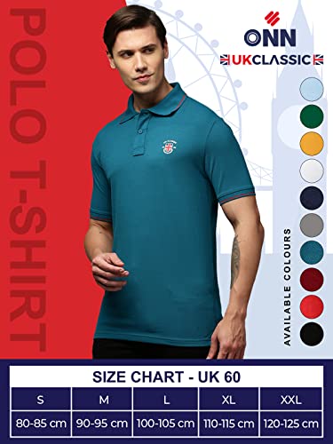 Image of ONN UK Classic Men's Premium Combed Cotton Polo Collar Half Sleeves Solid T-Shirt |