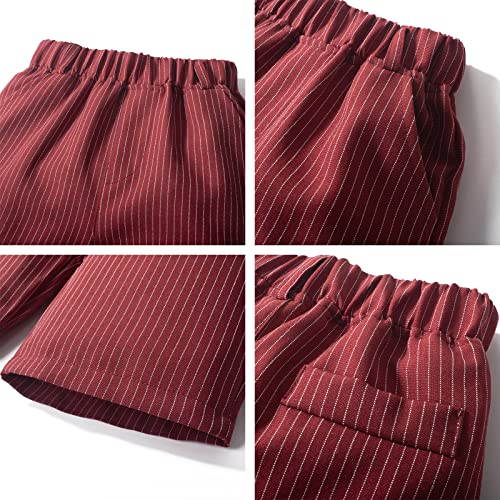 Image of Nwada Boys Suit Toddler Dress Clothes Shirt with Bow Tie, Dress Pants Sets Kids Gentleman Outfit suits