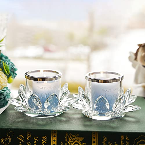 Clear Lotus Flower Candle Tealight Holder Candlestick,Set Of 2，Votive Candle Holder #TOP2