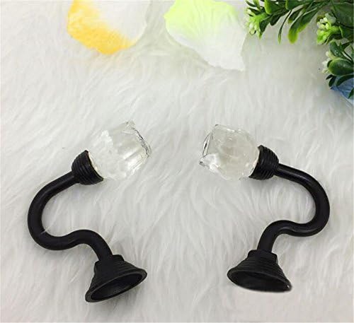 Nanami Chic@ One Pair of Curtain Holdbacks Crystal/Tie Back Wall Drinking Cup Hook Hanger Crystal Curtain Tassel Holder (S Rose:Black)