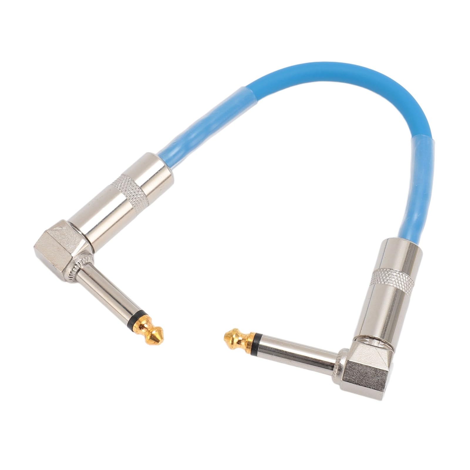 Acouto 6 Stück Gitarren-Patchkabel, 6 Zoll,35 Mm, Rechtwinkliges Audiokabel für Effektpedal, Mixer, Verstärker, E-Gitarren, Bässe, Rot. Dieses PVC-Kabel Liefert Minimale Verlustfreiheit (BLUE)