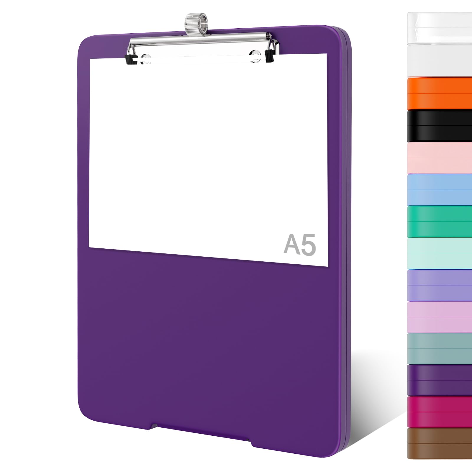 Piasoenc Small Clipboard with Storage, A5 Organization Box with Pen Holder