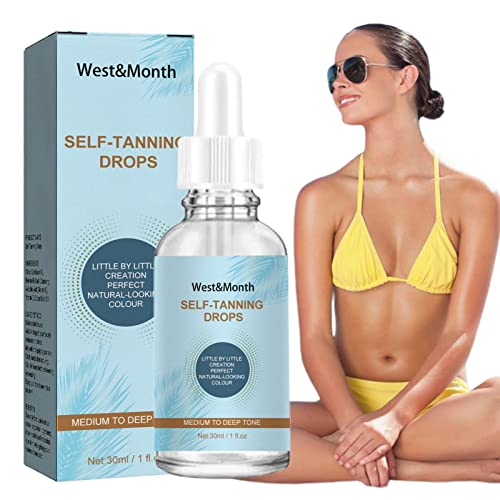 Gotas Autobronceadoras De Bronceado Natural, Esencia Autobronceadora De 30 Ml, Gotas De Bronceado Facial Medio, Bronceado Corporal Bronceado, Gotas Autobronceadoras Faciales Para Una Piel Brillante