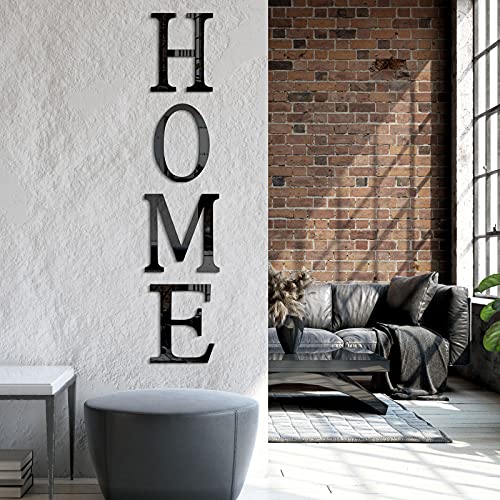 Zonon 3D Home Wall Decor Letter Sign Acrylic Mirror Wall Decor Stickers Family Farmhouse Decals for Home Room Bedroom Mirror Decoration 47x 11.8 Inch(Black) - Thumbnail 7
