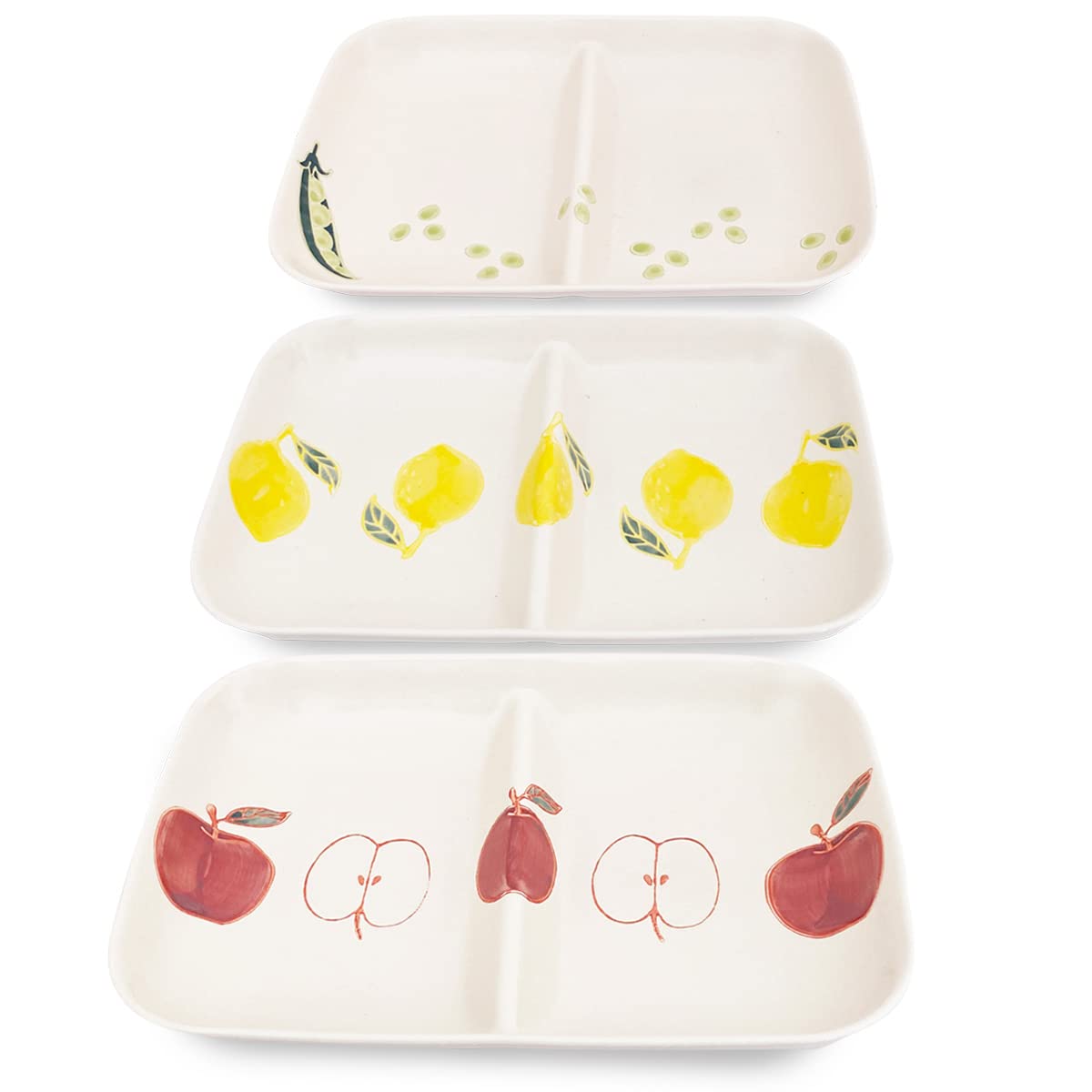 Amazon.co.jp: J-kitchens 工房祥 sho～ 仕切り皿 ワンプレート 3枚