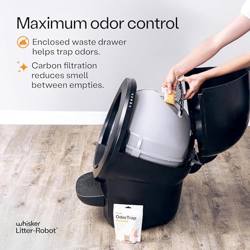 Image of Litter-Robot 4 Supply Bundle by Whisker, Black - Automatic | Automatic, Self-Cleaning Cat Litter Box, Includes 3 OdorTrap Refills, 10 Liners, 30 Cleaner Wipes, & 2 Carbon Filters