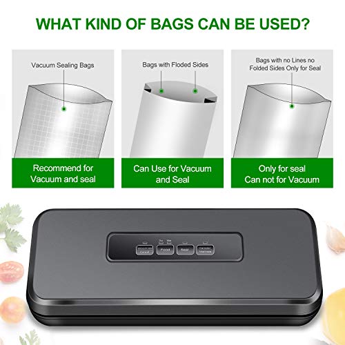 Neeyer Vacuum Sealer Machine, Automatic Food Sealer, Dry Moist Food Modes, Easy to Clean, Led Indicator Lights Black… - Thumbnail 7