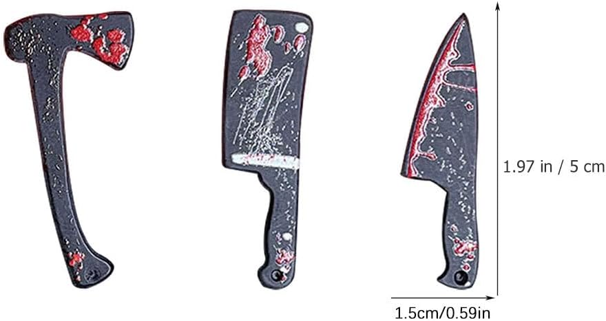 6pcs Halloween Knives Charms Horror Cutter Scissors Shape Pendant DIY Jewelry Making Crafting Dollhouse Tiny Cutter Micro Layout Props Halloween Ornaments