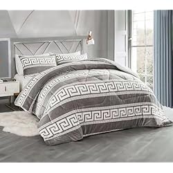 Edredones Tonos Marrones BESCH Edredón Invierno Borreguillo Nórdico de Microfibra 180x240cm - con 1 Funda Almohada - Edredón Extra Suave, Cálido, Gruesa - Greco Marron