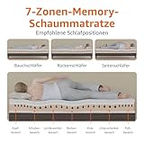 Amazon Basics Memoryschaum Matratze mit 7 Zonen, Mittel Fest (H3), 160 x 200 x 20 cm, Weiß