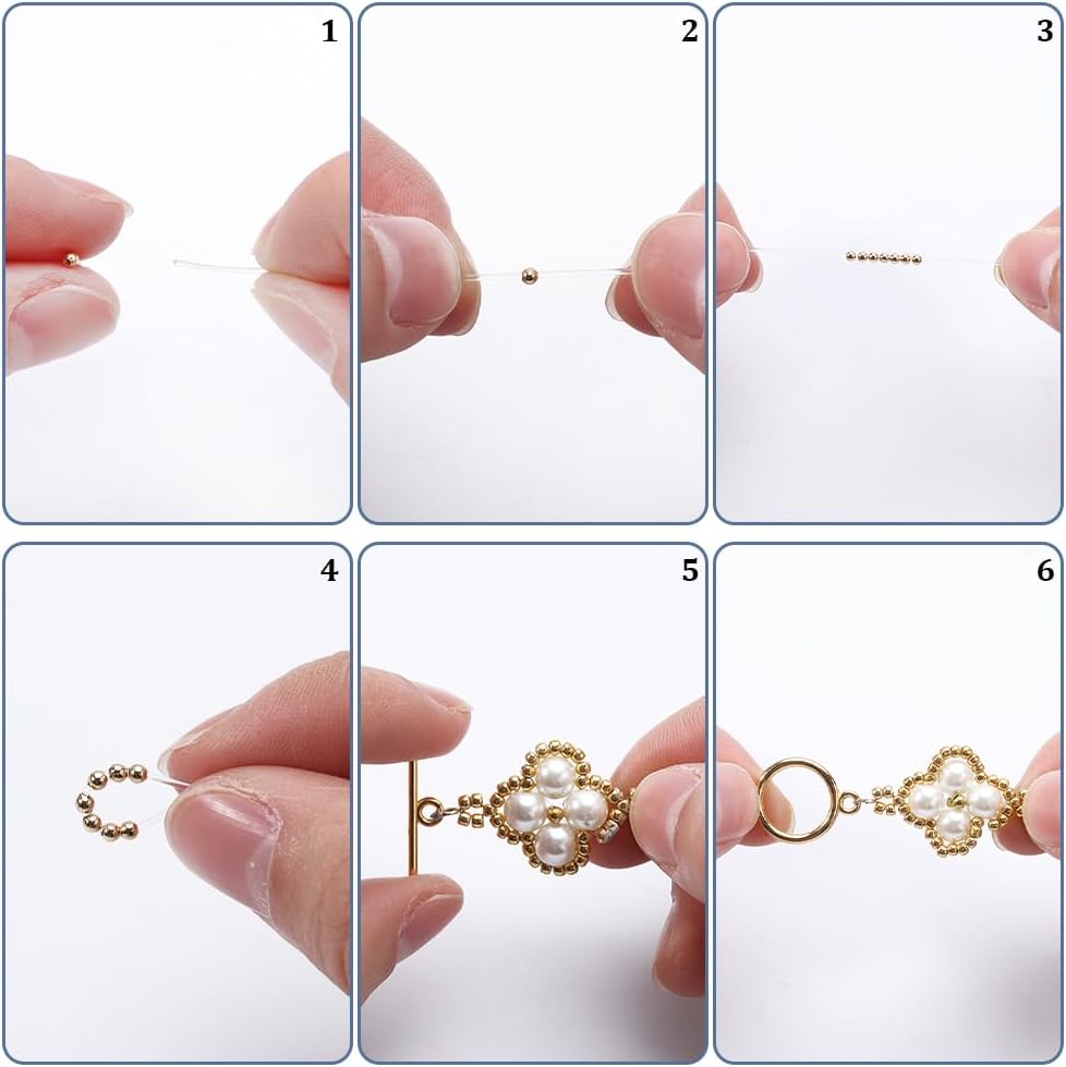 SUNNYCLUE 1 Box 1000Pcs Stainless Steel Beads Bulk 2mm Crimp Beads Golden Spacer Beads Gold Ball Bead Spacers Tiny Rondelle Seamed Metal Bead Loose Beads for Jewelry Making Beading Kits DIY Crafts image 3