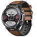 Compatible with Amazfit T-Rex 2 Band, Lamshaw Leather Silicone Breathable Replacement Smartwatch Strap Wristband Compatible for Amazfit T-Rex 2 Smart Watch (Brown)