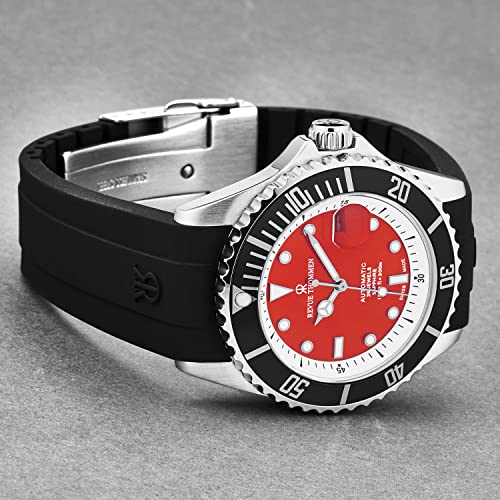 Men's 'Diver' Red Dial Black Rubber Strap Swiss Automatic Watch 17571.23382