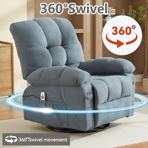 Sillón reclinable masaje vibración azul miniatura 5