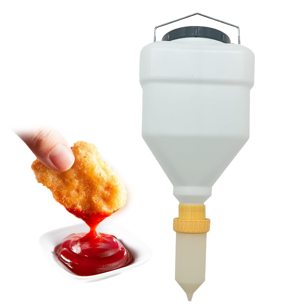 Flacon Souple Plastique Distributeur Condiments 6Oz - Sauce Ketchup Moutarde Mayonnaise, Blanc