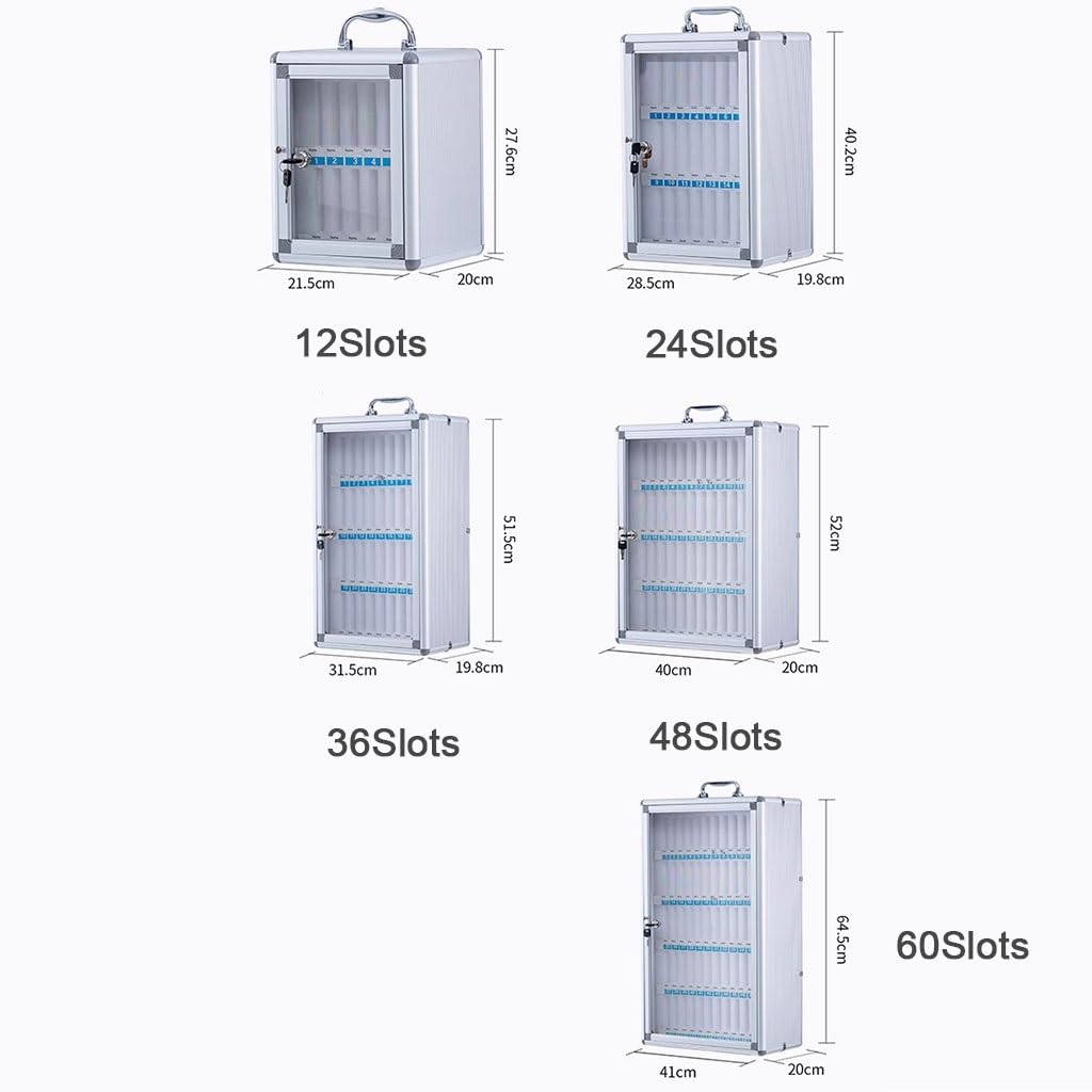 Armadietto in alluminio per telefoni cellulari 12 60 slot pratico armadio di archiviazione per impiegati ufficio scuola uso fabbrica portatile nizer stazione di ricarica sicura (36)