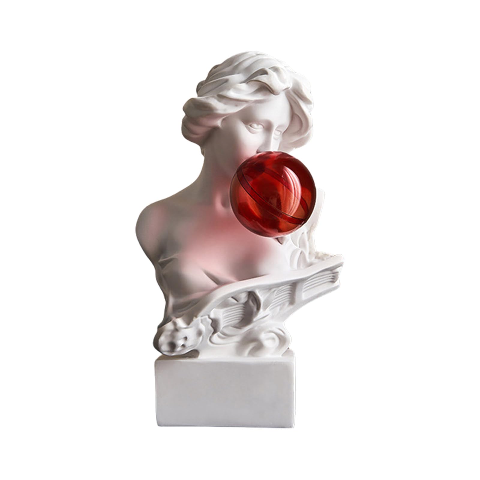 Bbajszx Handcrafts Resins Bubble Blowing Sculpture Funny Greek Mythology Bust Figurine Desk Ornament for Collectors Home Decors Living Room Decors