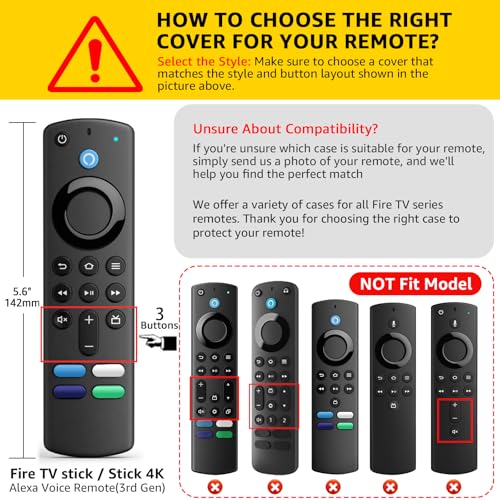 Image of (2 Pack) Fire Stick Remote Cover 3rd Gen with Alexa Voice Remote,Fire TV Remote Cover Glow in The Dark, Anti Slip Shockproof Silicone Protective Case with Lanyard(Glow Yellow&Not Glow Rose Red)
