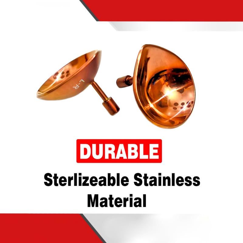 Corneal Eye Shield Protector, Stainless Steel, 18mm x 21mm Small, Rose Gold, 2-Piece Set, Model II