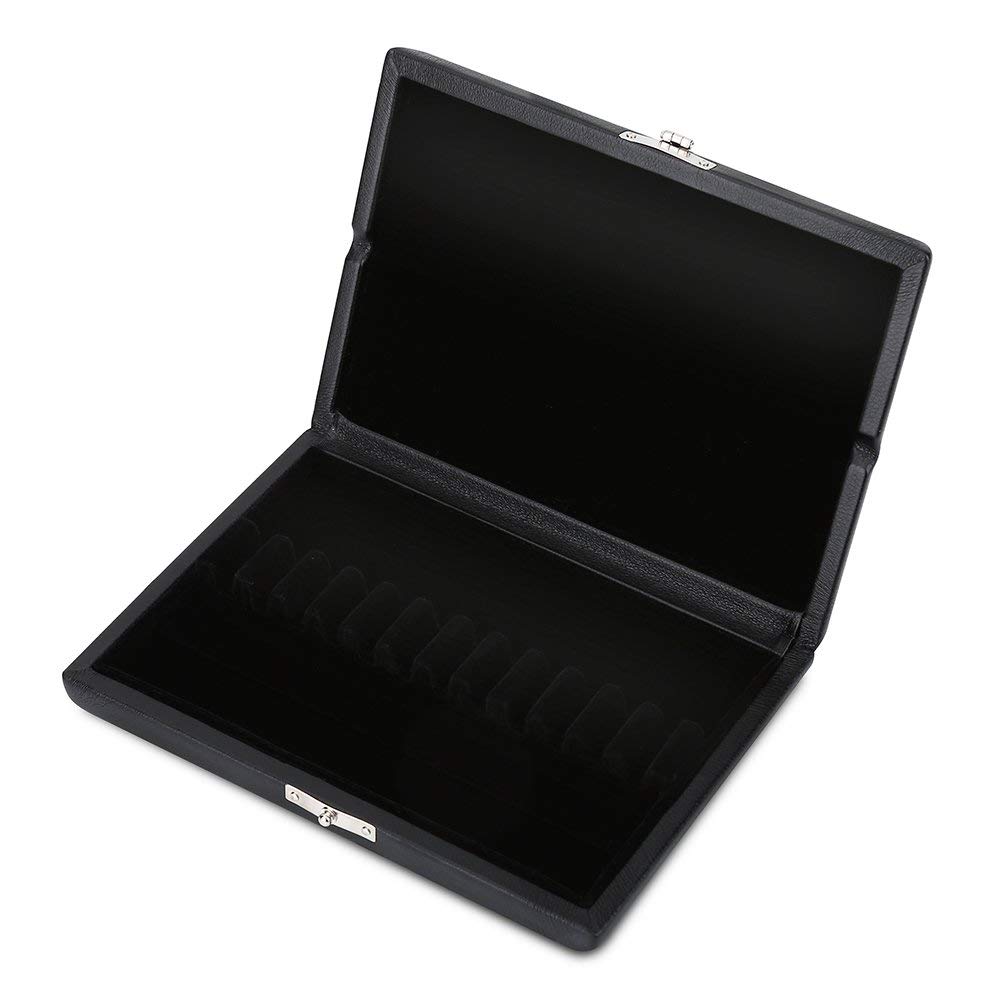 Boîte Rangement Anches Hautbois Cuir PU - Modèle 20 Pièces, Bois Et Cuir - Noir