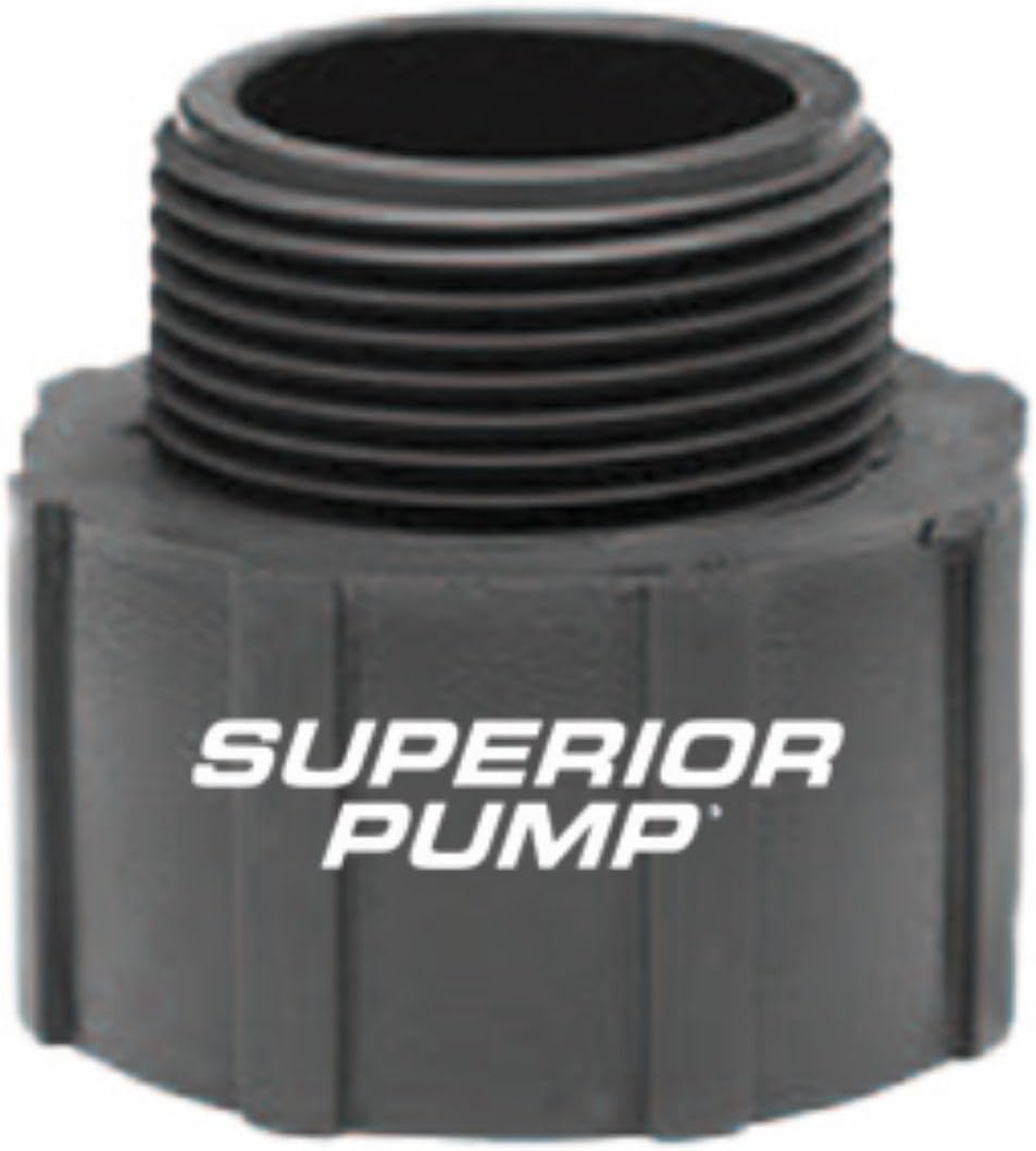 Superior Pump 99003 Thermoplastic Pump Adapter, Inlet: 1" MPT x Outlet: 3/4" Male Garden Hose