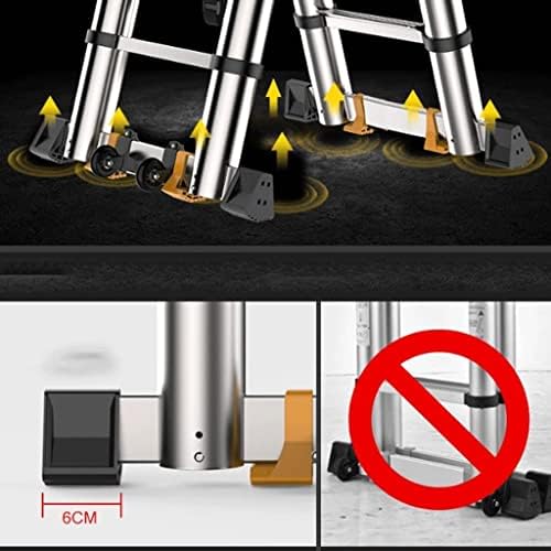 Portable Aluminum Telescoping Extension Ladder - 11FT/20FT/26FT, Lightweight Multi-Purpose A-Frame Folding Ladder for Rooftop, RV, Attic, Max Load 330lbs (150kg)