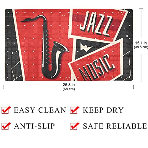 Tapis de bain antidérapant avec ventouses et trous de drainage