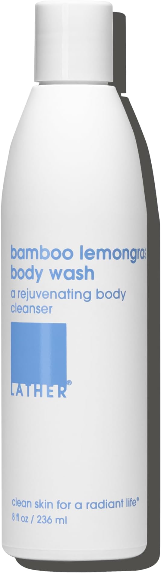 LATHER - Bamboo Lemongrass Natural Body Wash, 8 fl oz - Shower Gel Cleanser - Body Soap - Essential Oils - Green Tea, Aloe Vera, Jasmine - All Skin Types, Vegan, Cruelty Free - Beauty & Skincare