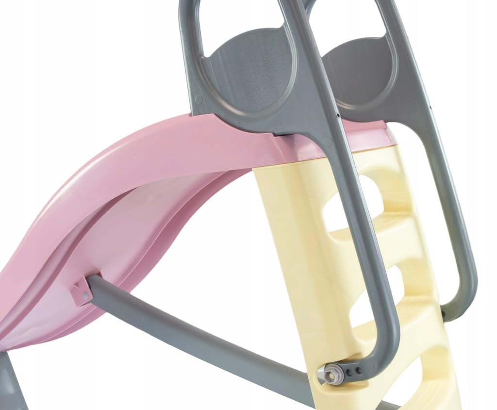 Mochtoys Rutsche für Kinder - 180 cm Lange Innen und Außen UV-Beständig, Große Gleite Für Kinder, Wasseranschluss, Rutschbahn, Rosa/Grau