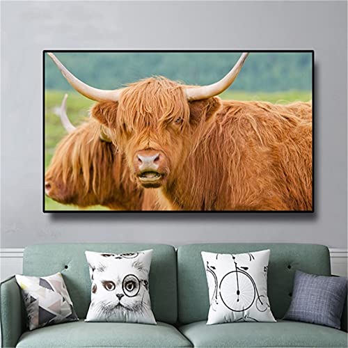 Broderie diamant vaches des Highlands 60x180cm, kit complet mosaïque 5D